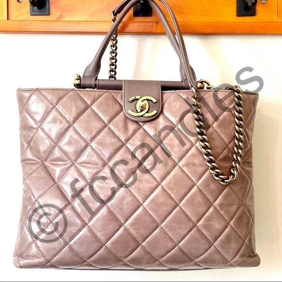 Chanel Gold Bar Tote In Calfskin